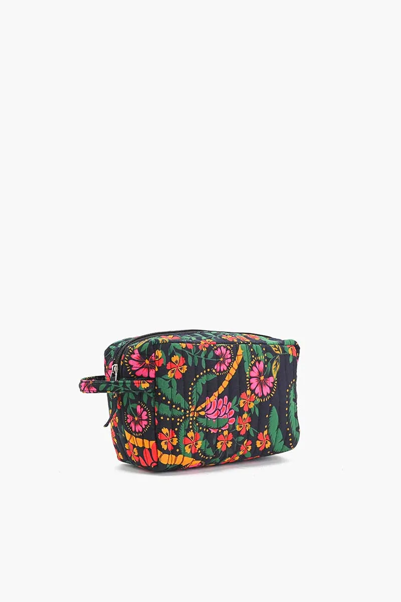 Black Multi Floret Toiletry Bag