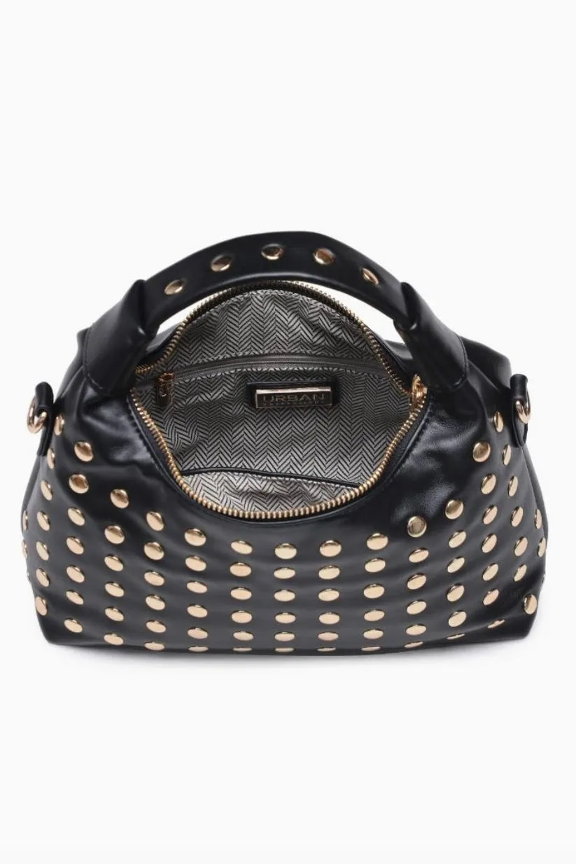 Black Studded Crossbody Handbag