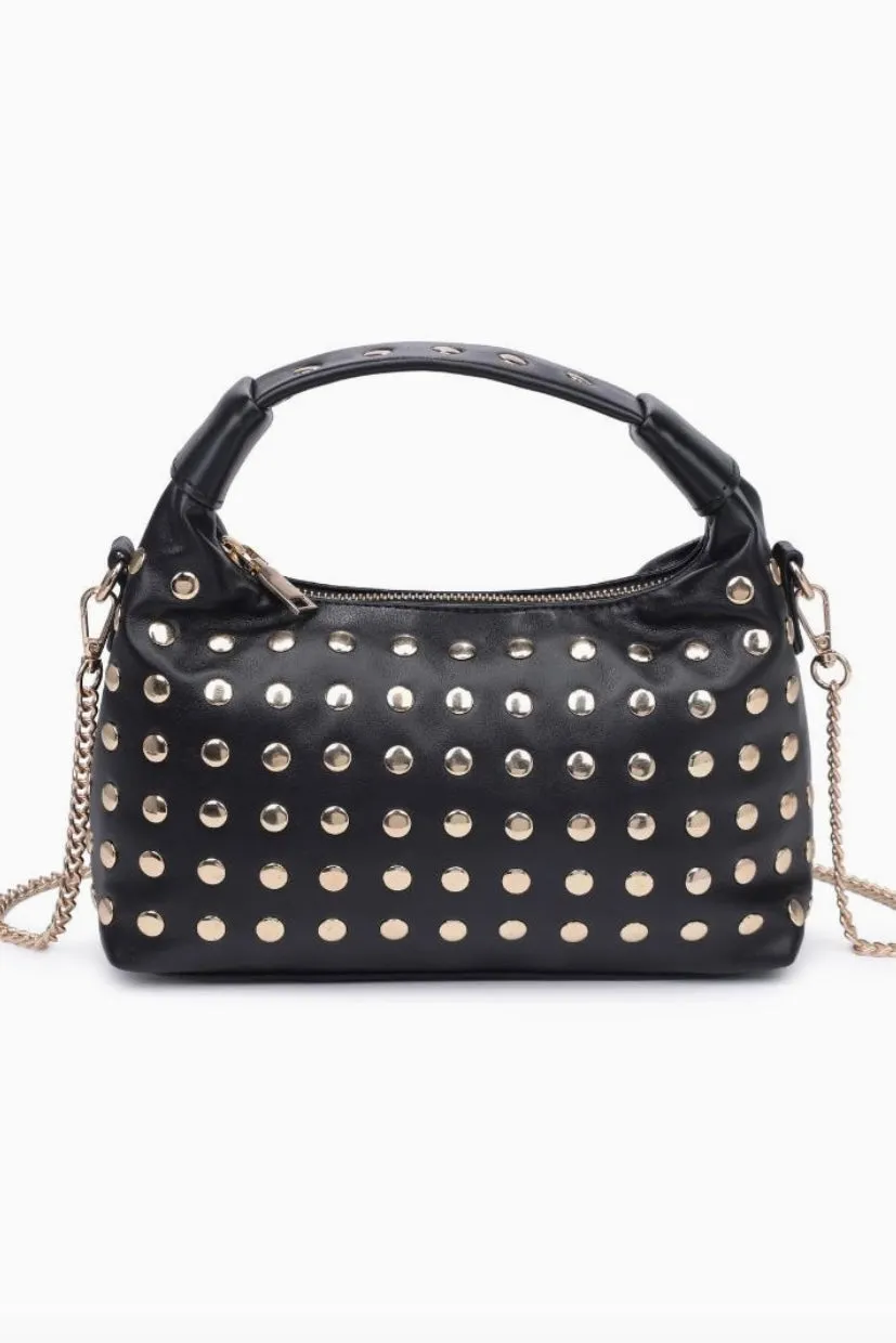 Black Studded Crossbody Handbag