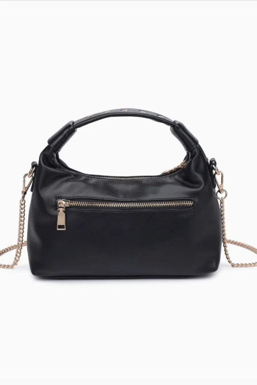 Black Studded Crossbody Handbag