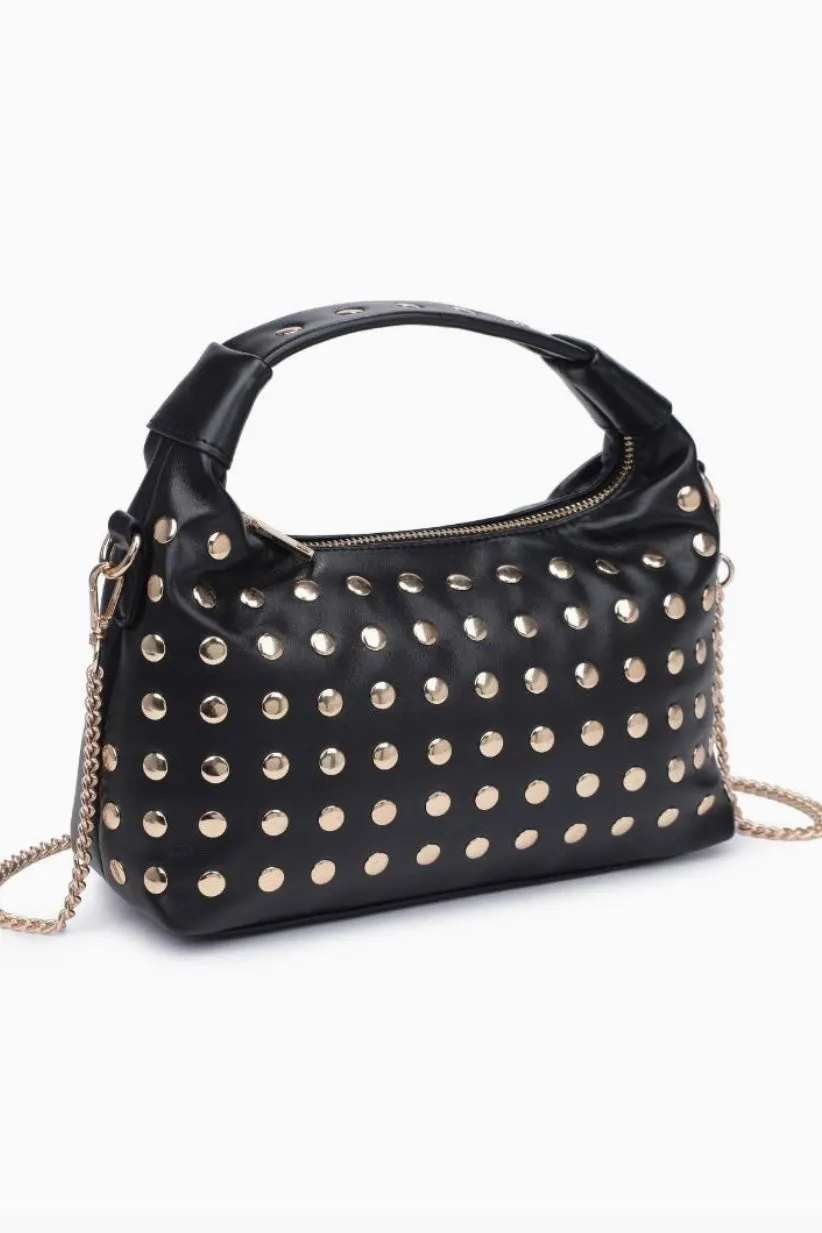 Black Studded Crossbody Handbag