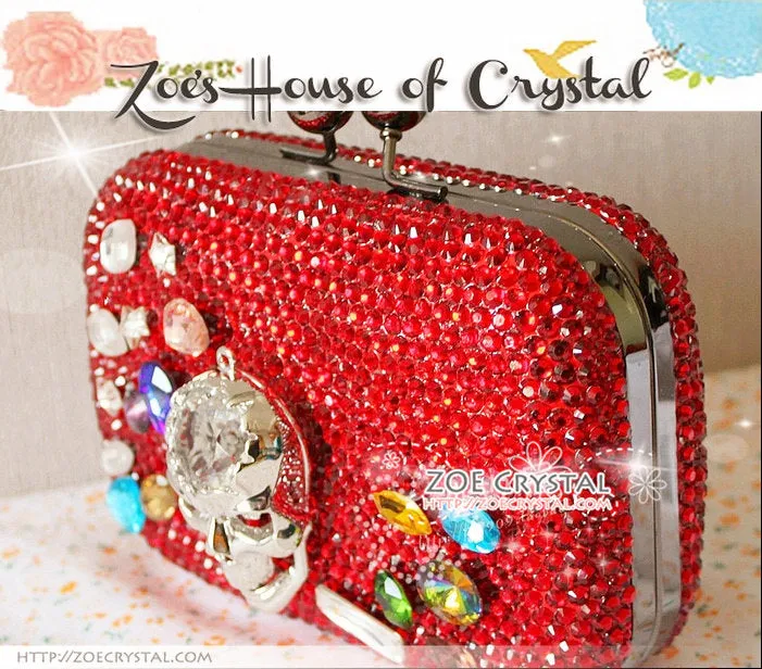 Bling and Sparkly CRYSTAL Clutch with Cool Skull