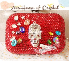 Bling and Sparkly CRYSTAL Clutch with Cool Skull