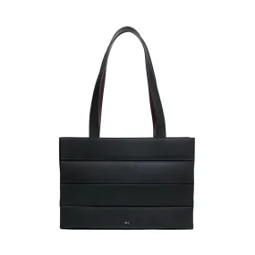 Block Medium Foldable Tote Bag - Black