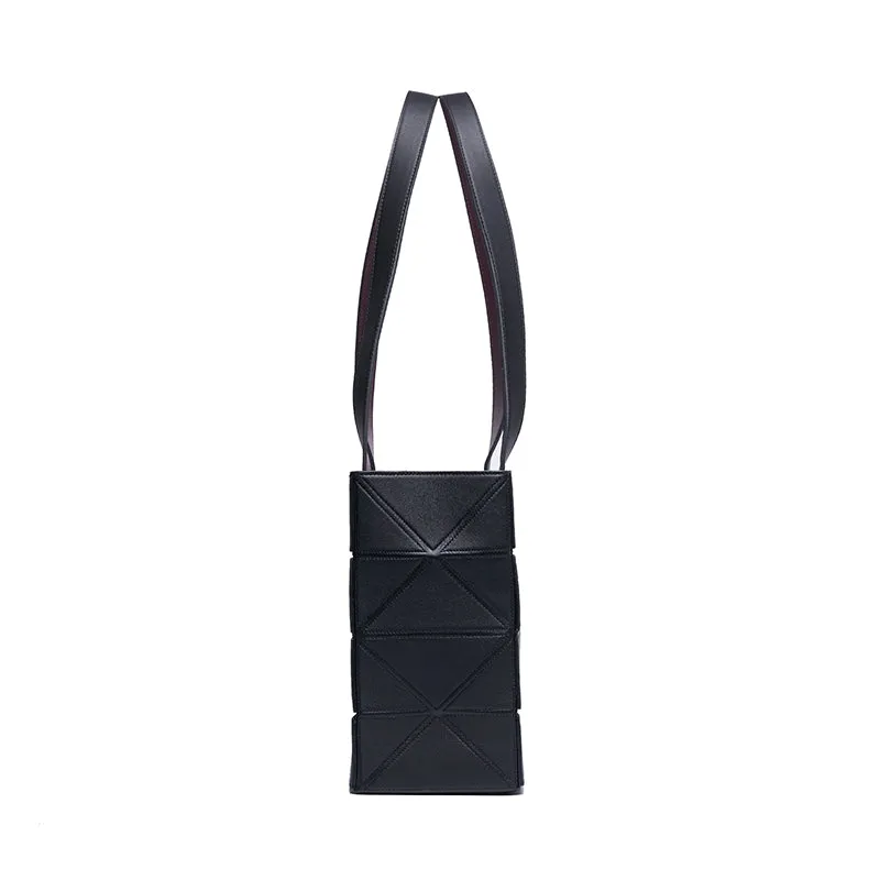 Block Medium Foldable Tote Bag - Black