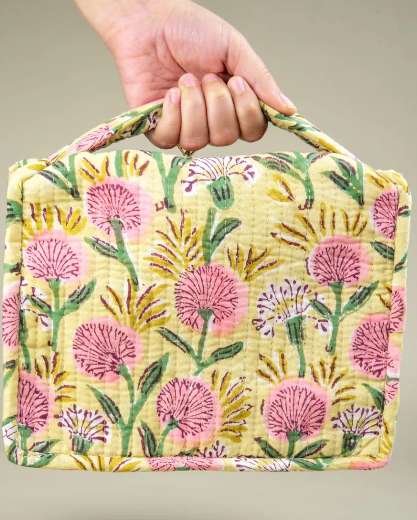 Blossom Delight Block Printed Jewellery & Travel Organizer