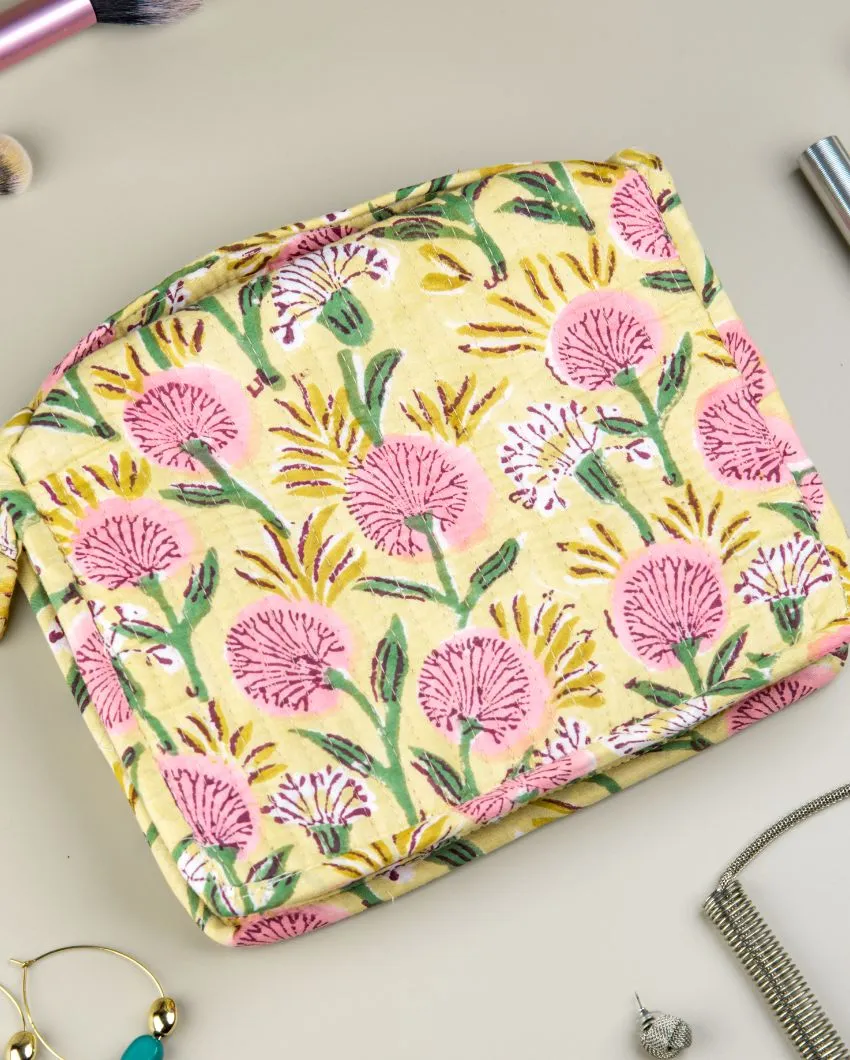 Blossom Delight Block Printed Jewellery & Travel Organizer