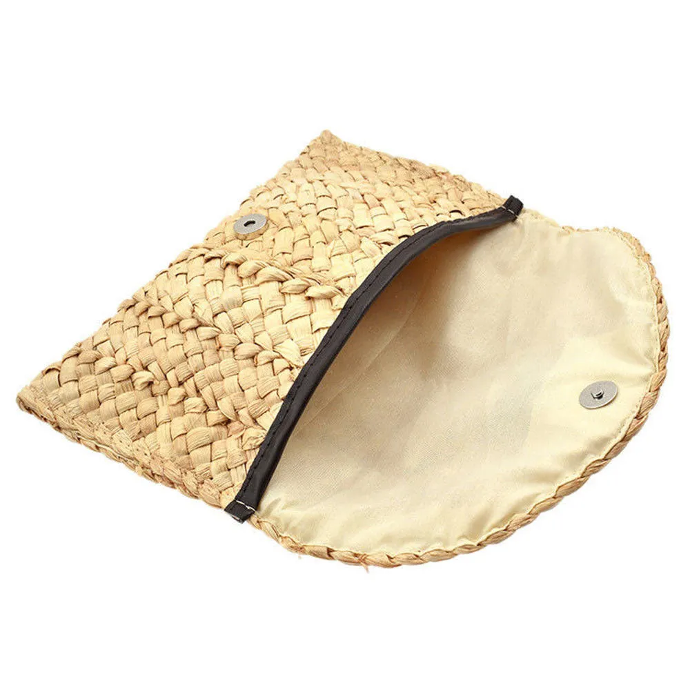 Bohemian Style Casual Ladies' Handmade Straw Bag Made Of Corn Peels