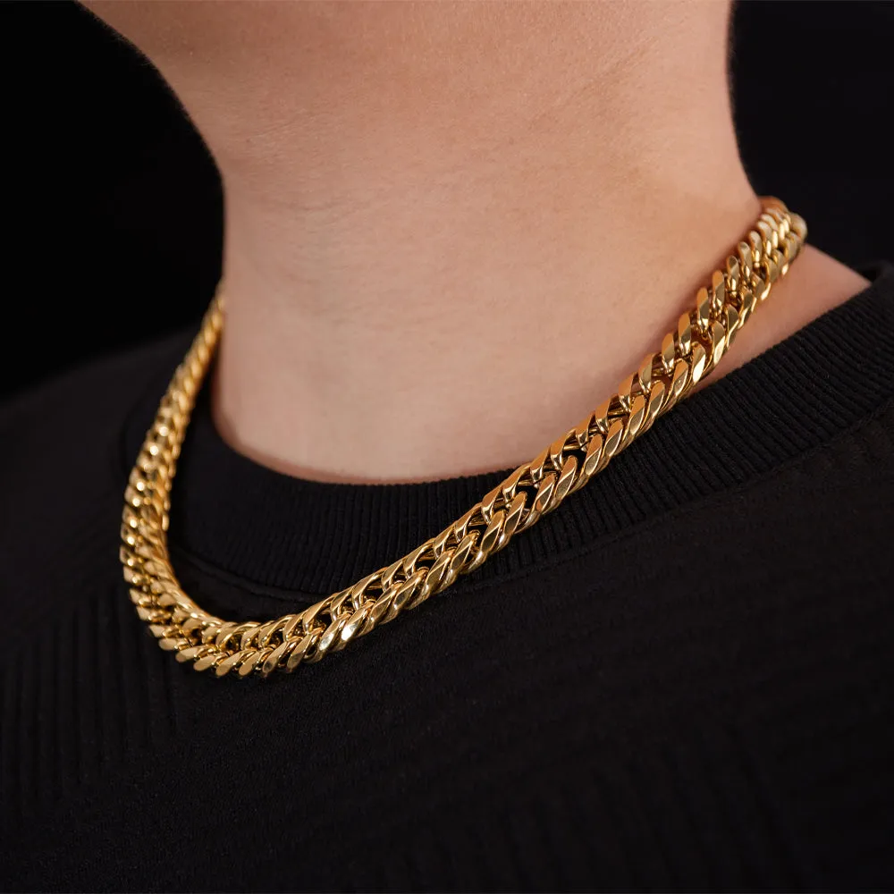 Bold Gold Cuban Link Chain Necklace - Luxurious and Durable Accessory for Men