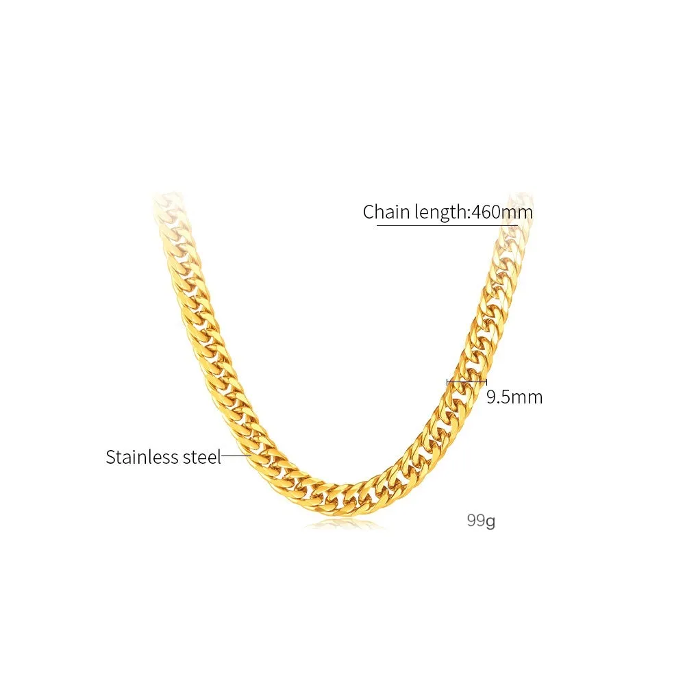 Bold Gold Cuban Link Chain Necklace - Luxurious and Durable Accessory for Men