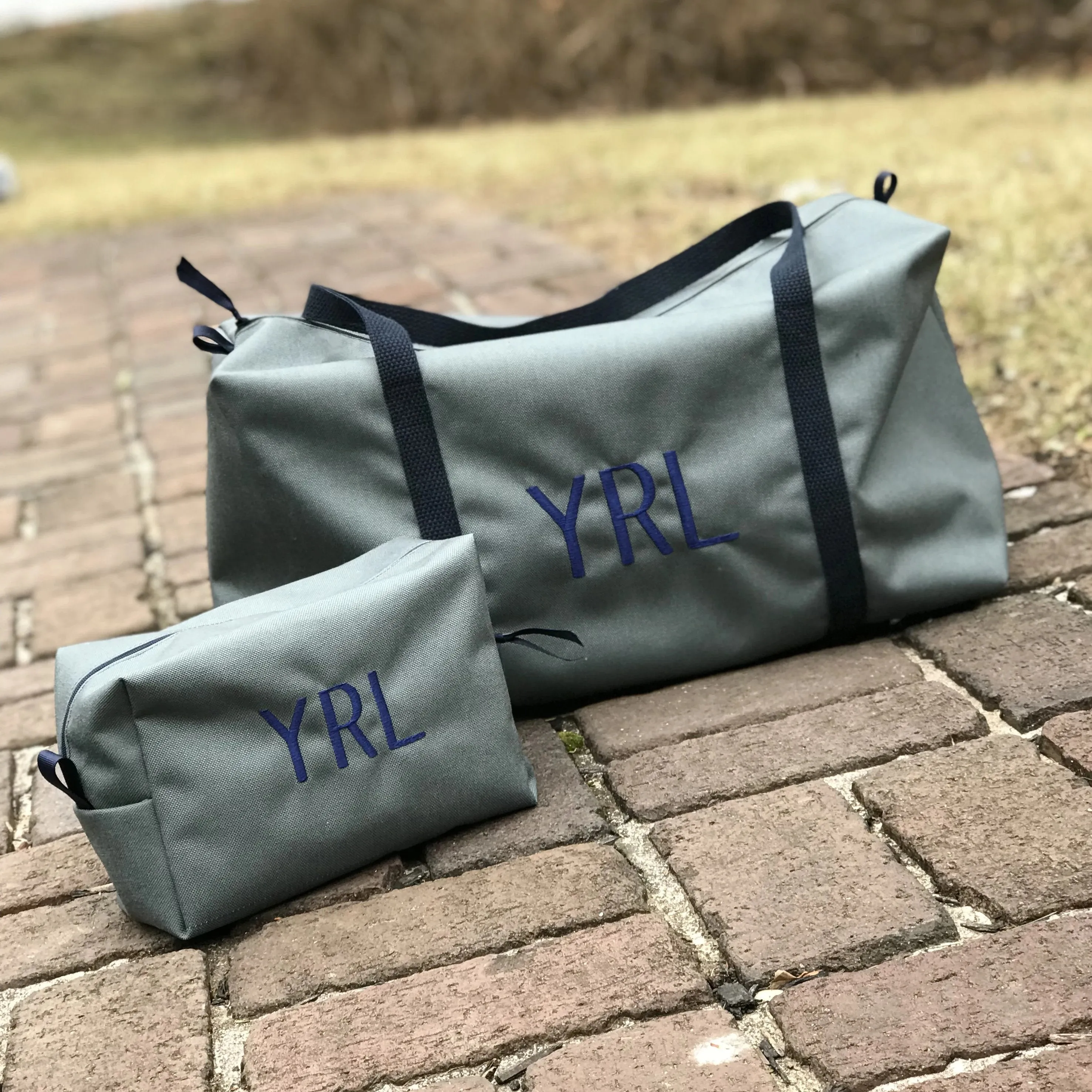 Boys Gray with Navy Toiletry Bag