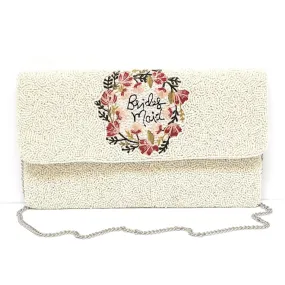 Bridesmaid Floral Beaded Clutch Purse