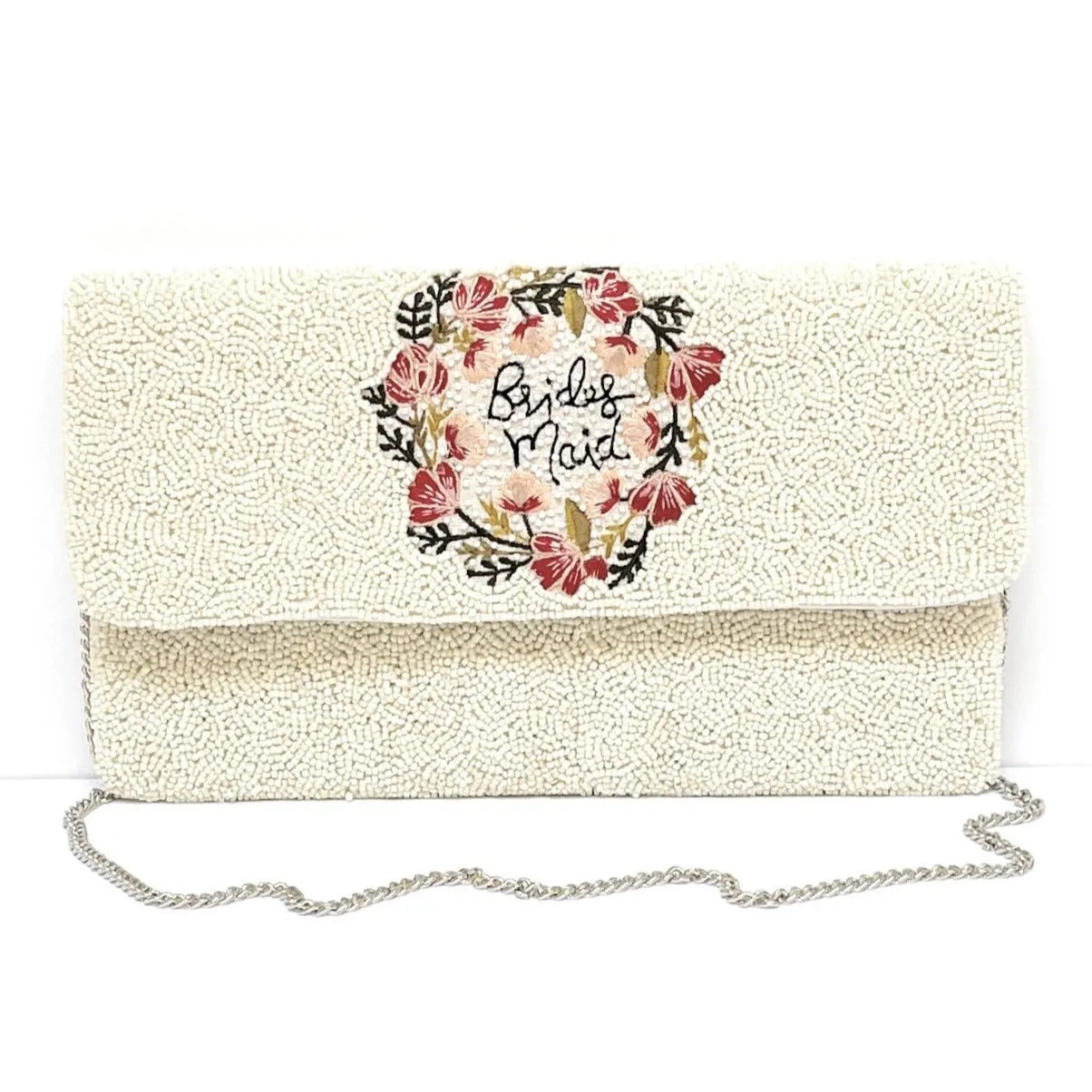 Bridesmaid Floral Beaded Clutch Purse