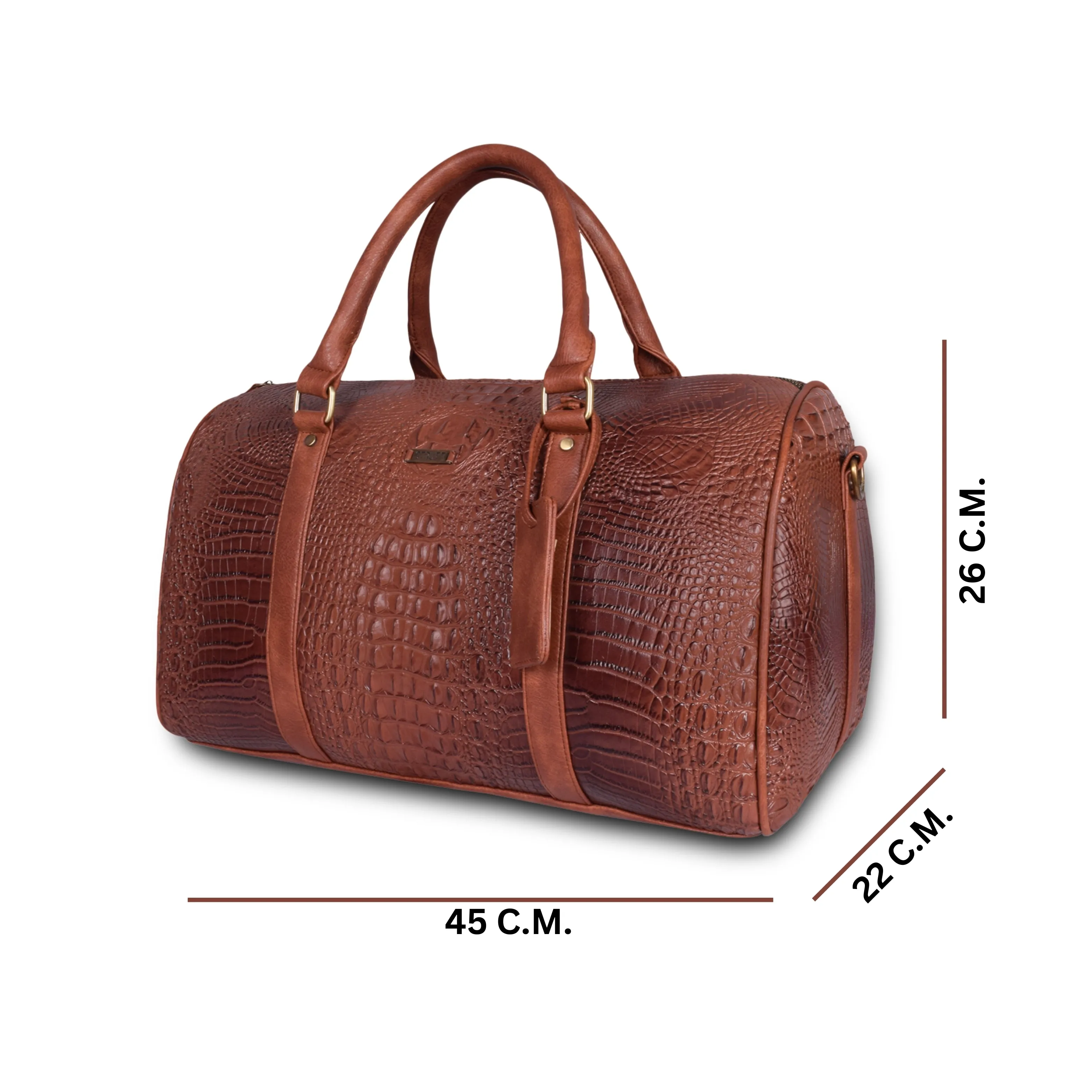 Brown Croc Cabin Bag with Toiletry Kit - Carry on Luggage