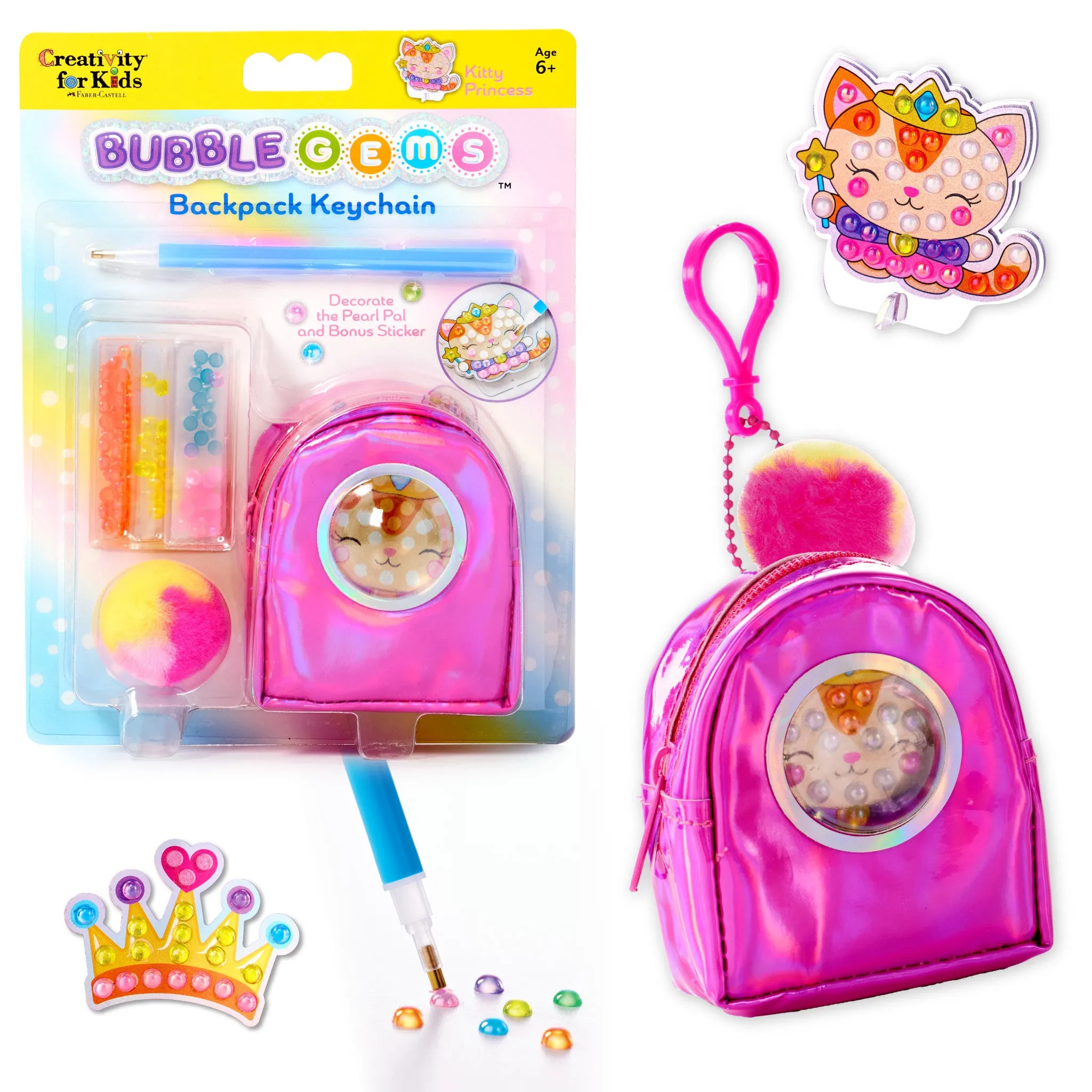 Bubble Gems™ Backpack Keychain Kitty Princess - #6472000