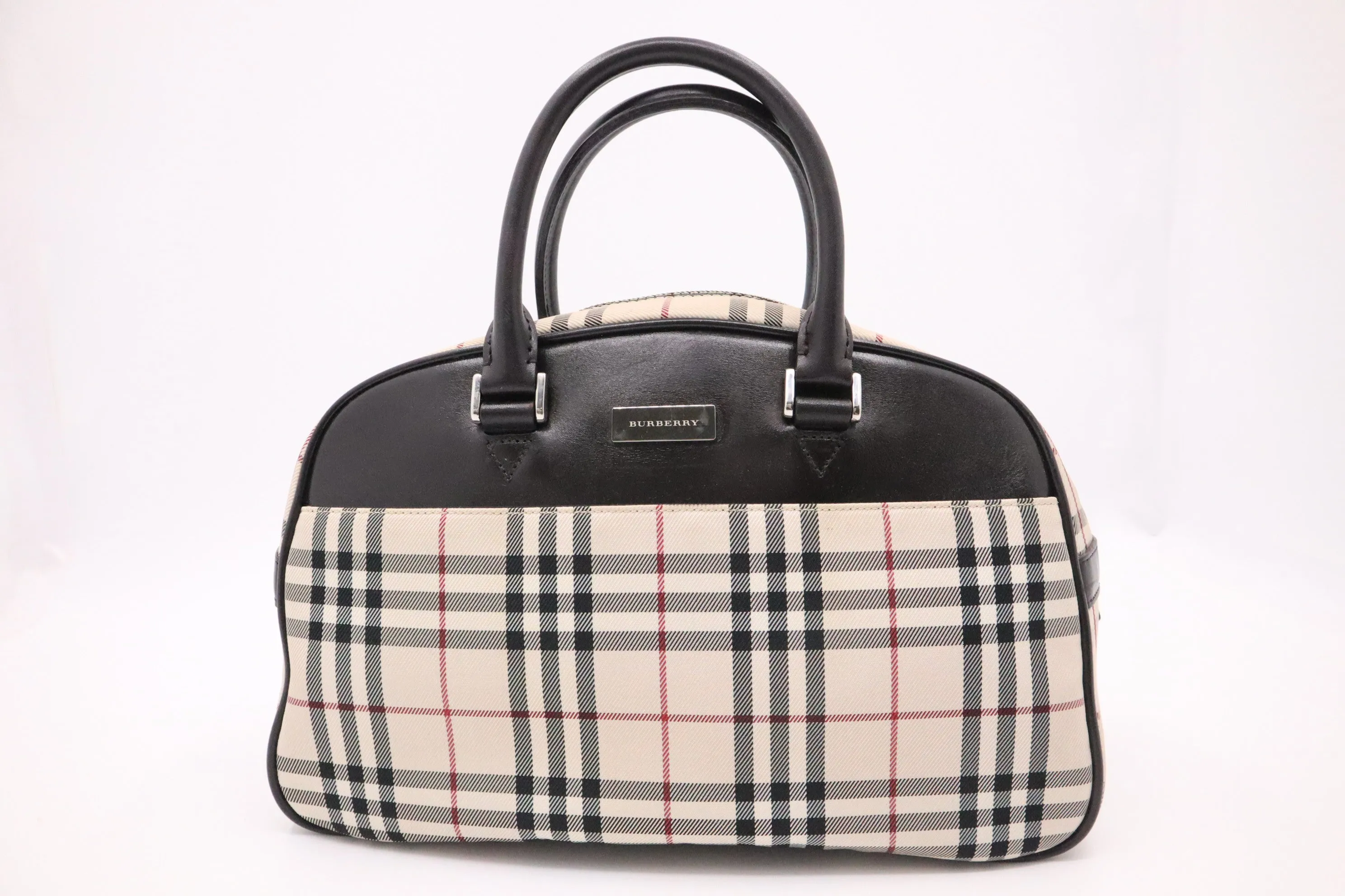 Burberry Boston Bag in Nova Check Canvas