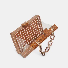 CANE CLUTCH BROWN MULTI CANING