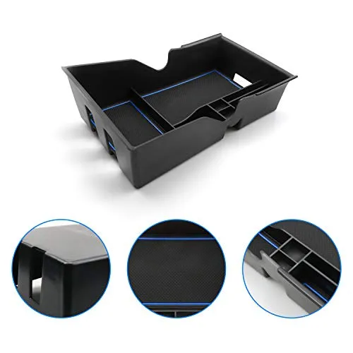 Car Armrest Console Organizer Tray Stowing Organizer Key Box for Tesla Model 3 Insert ABS Black Materials Tray, Armrest Box Secondary Storage