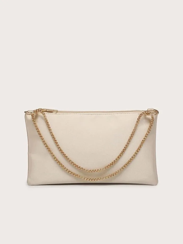 Champagne Satin Clutch