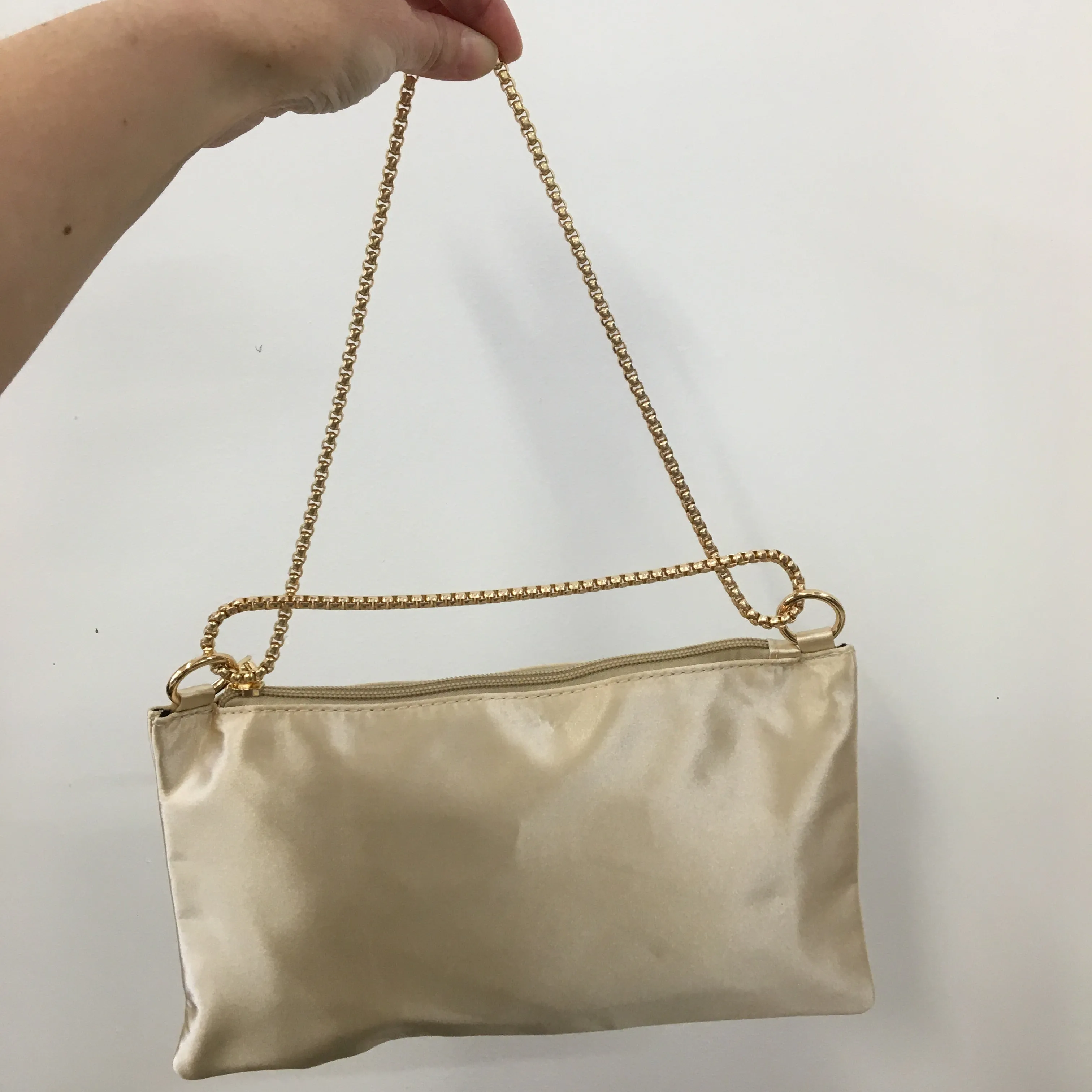 Champagne Satin Clutch