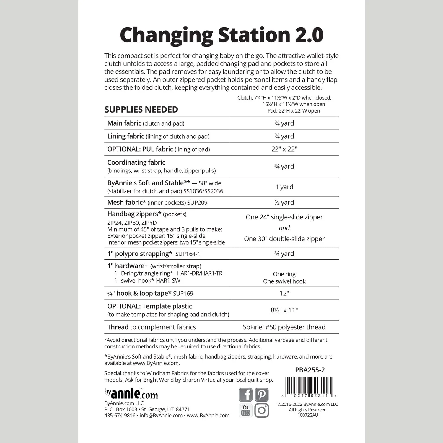 Changing Station 2.0 Diaper Clutch and Changing Pad Pattern