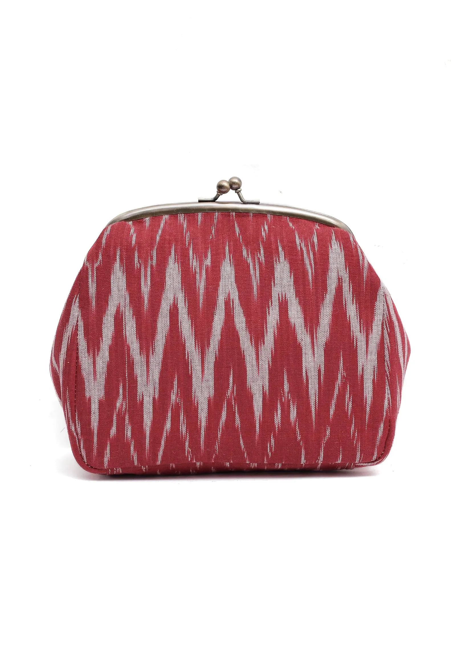 Cherry Red Ikat Clutch Bag