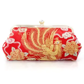 Chinese Kwan Kwa Clutch - Phoenix & Peonies【裙褂手袋 - 鳳, 雲】