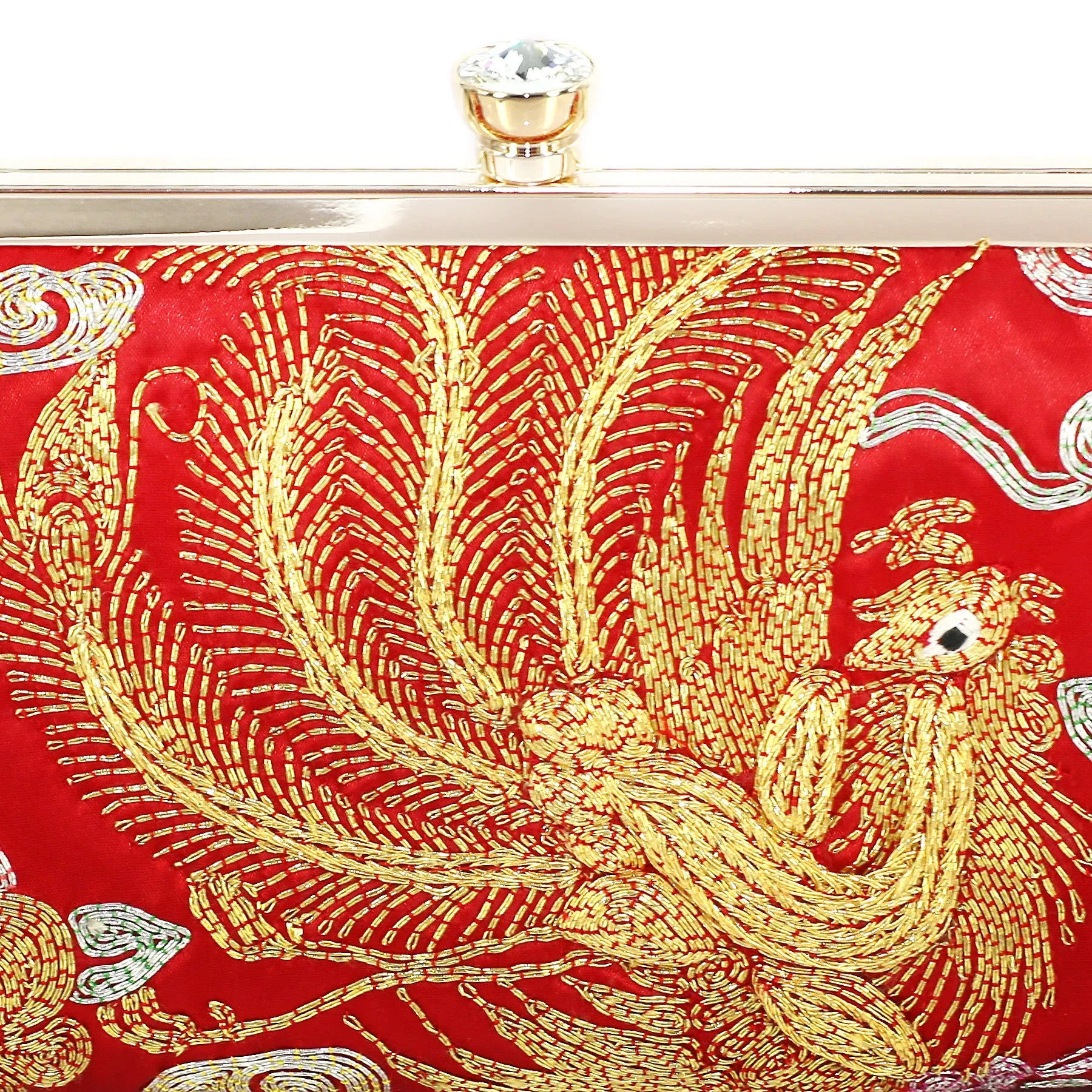 Chinese Kwan Kwa Clutch - Phoenix & Peonies【裙褂手袋 - 鳳, 雲】