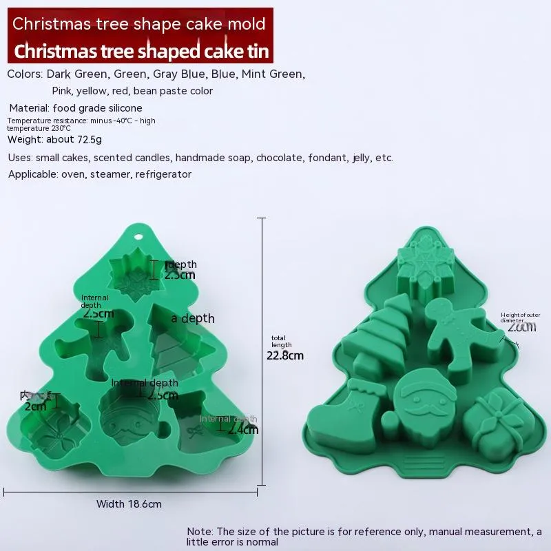 Christmas Silicone 6 Square Shaped Baking