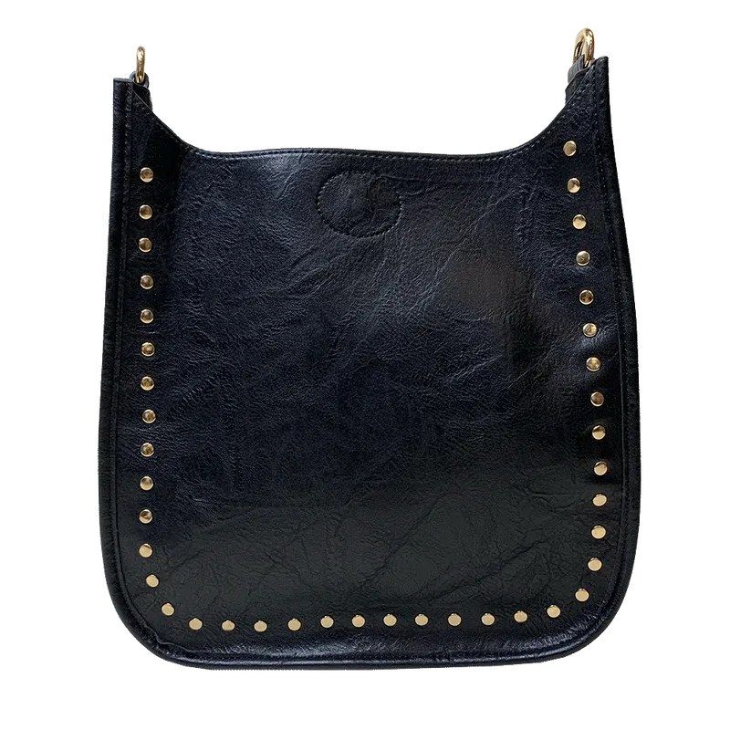 Classic Studded Vegan Messenger - No Strap