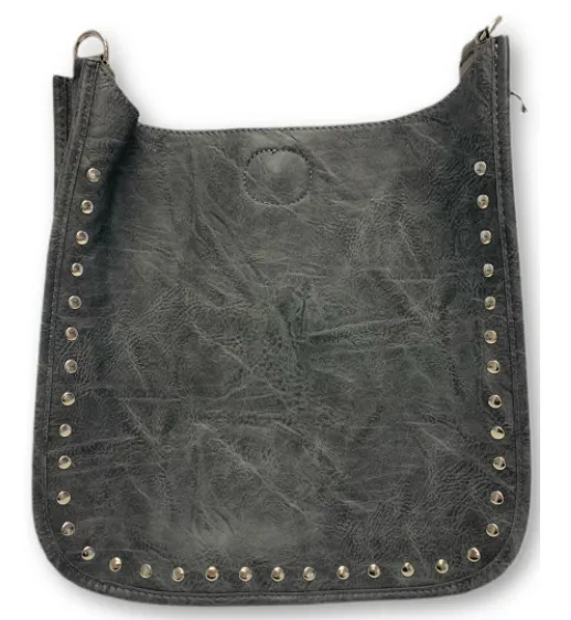 Classic Studded Vegan Messenger - No Strap