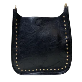 Classic Studded Vegan Messenger - No Strap