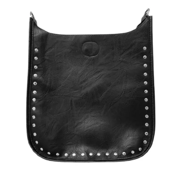 Classic Studded Vegan Messenger - No Strap