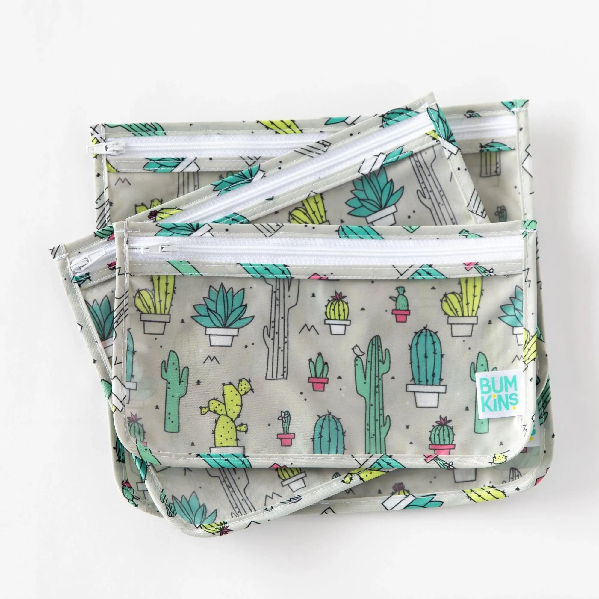 Clear Travel Bag 3-Pack: Cacti