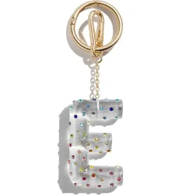 Confetti Initial Bag Charm - E