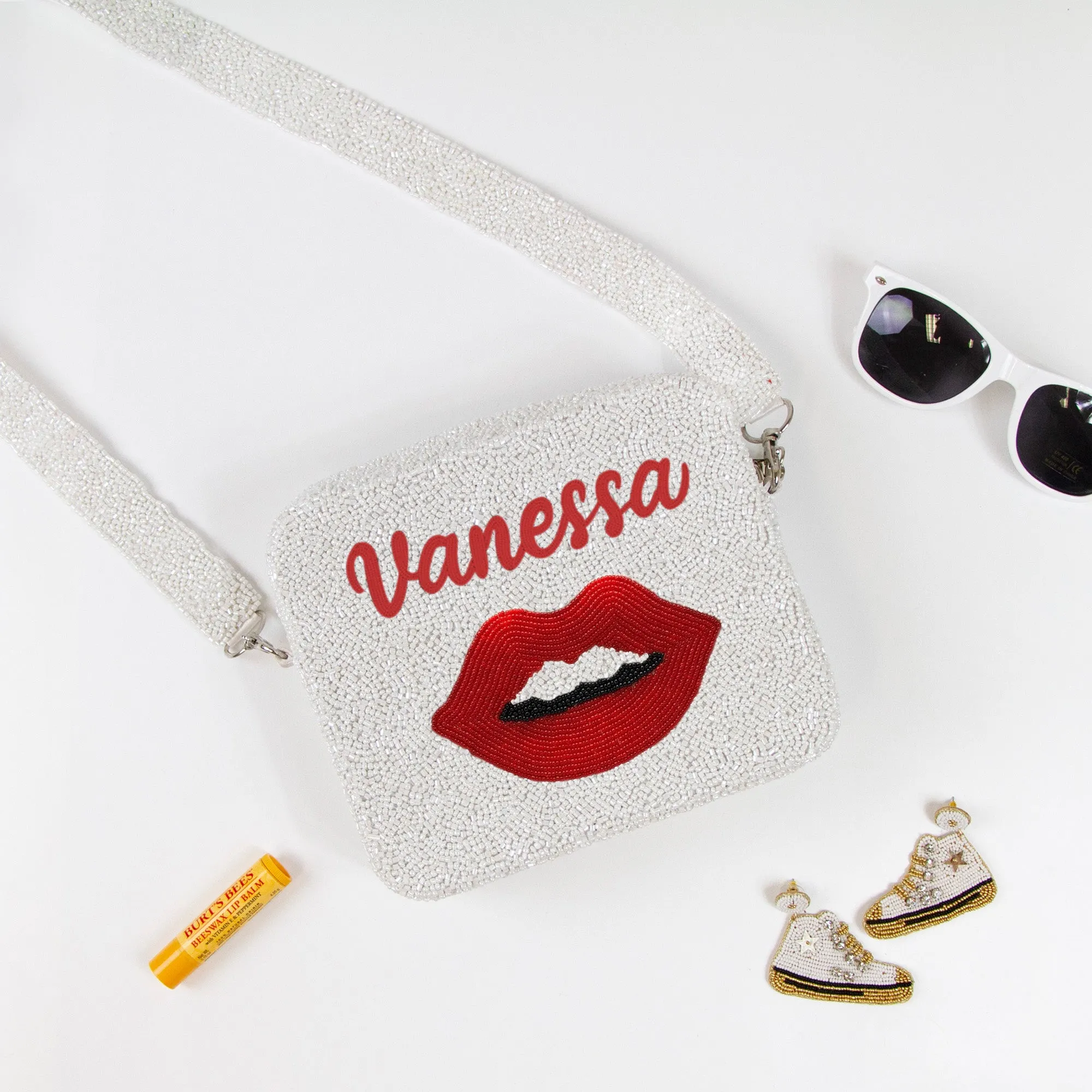 Custom Lip Beaded Crossbody Bag (GD)