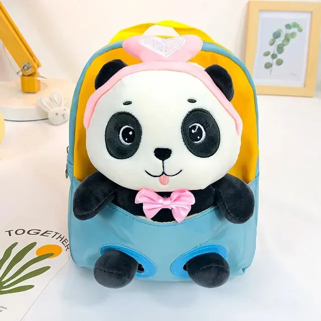 Cute Panda Theme Soft Plush Backpack for Kids