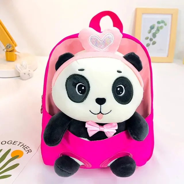 Cute Panda Theme Soft Plush Backpack for Kids