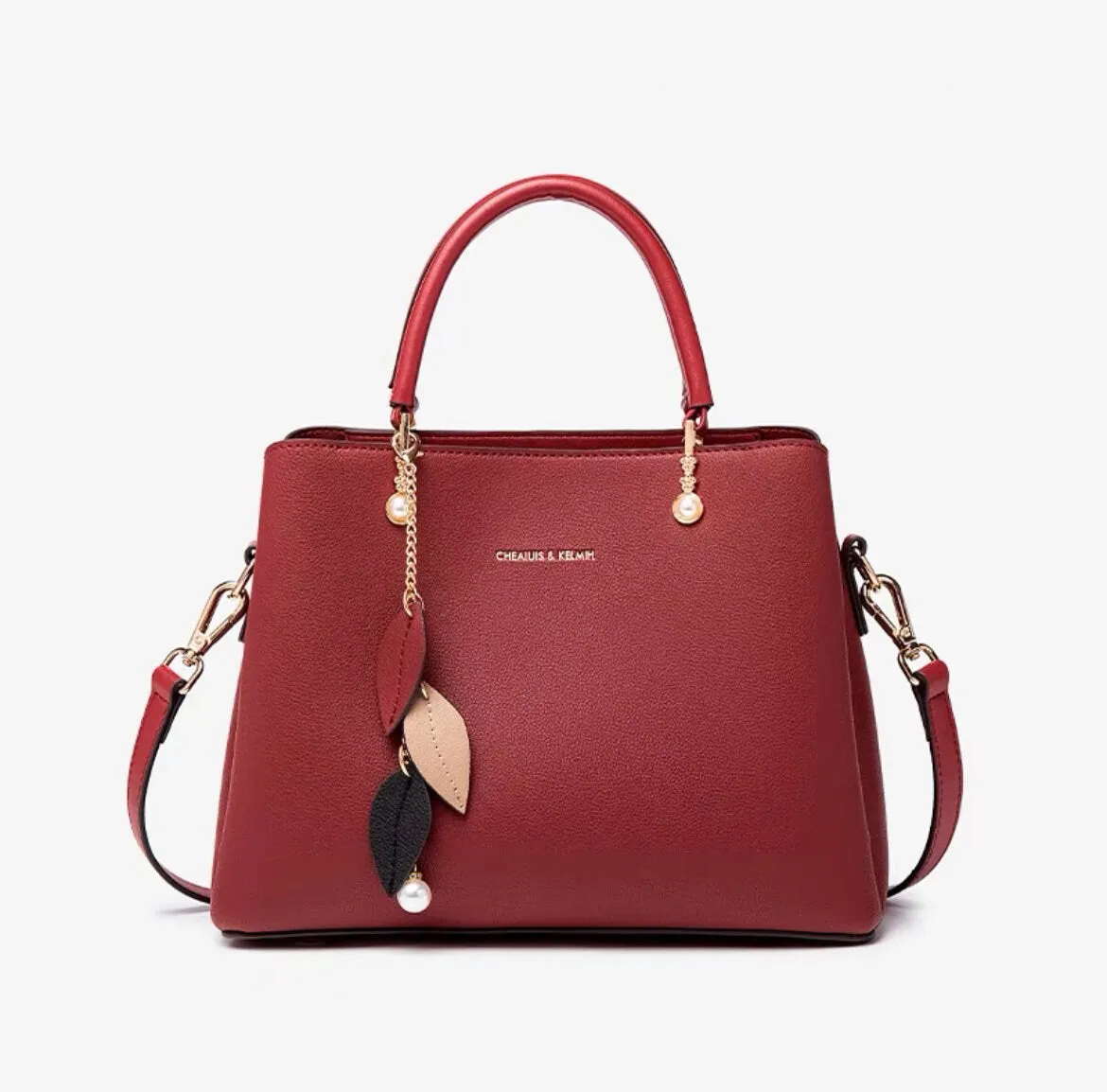 Cute White, Black, Blue & Red Solid Color Minimalist Simple Luxury Genuine Leather Handheld Handbag for Women, Shoulder Bag, Crossbody Bag