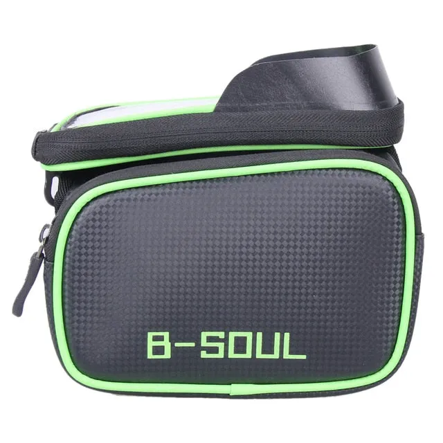 Cycling Bike Front Frame Bag Tube Pannier Double Pouch for 5.5-6.2Inch Cellphone Accessories Riding