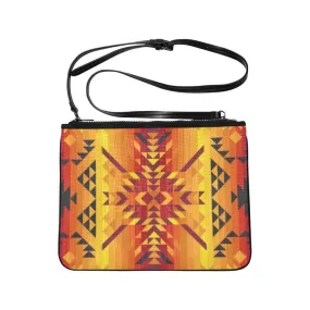 Desert Geo Yellow Red Slim Clutch Bag