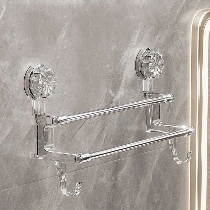 Double Rod Strong Suction Power Towel Rack