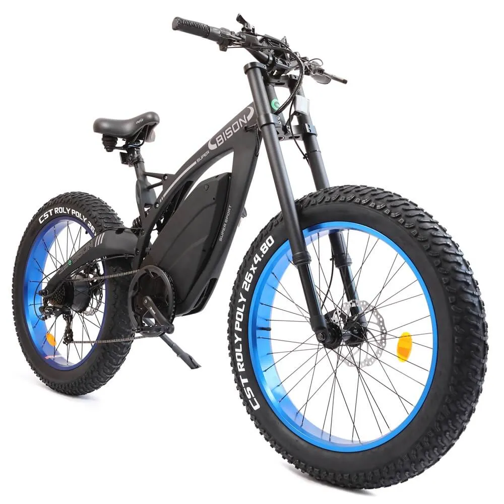 Ecotric Bison All Terrain Fat Tire 48V 1000W Electric Mountain Bike Matt Black