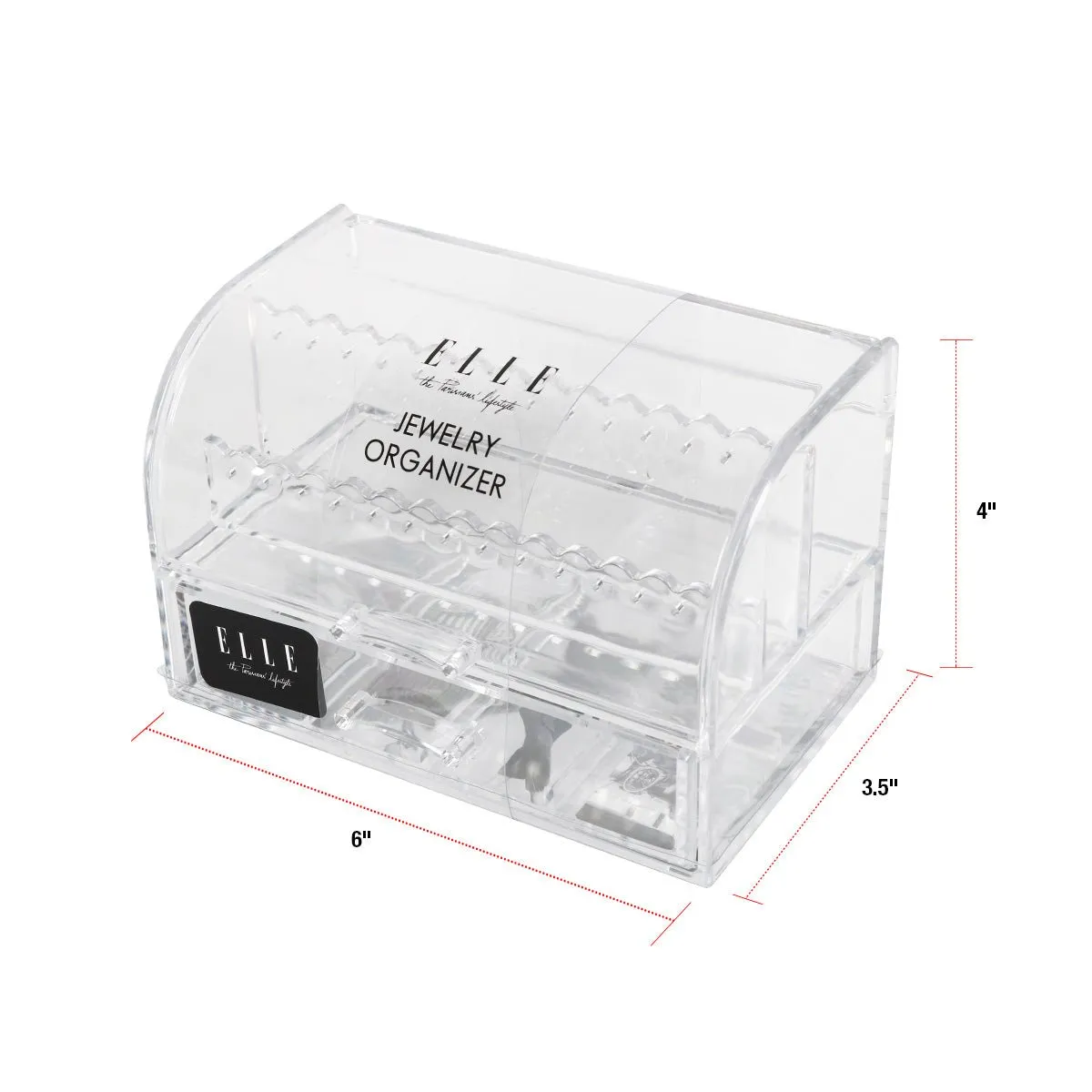 Elle Clear Jewelry Organizer with Drawer