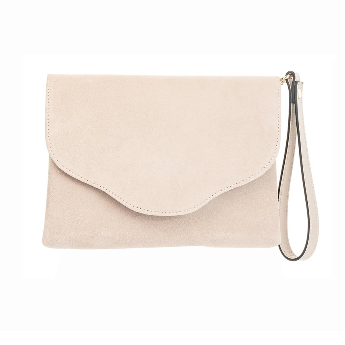 Ellie Clutch Bag - Sand Suede