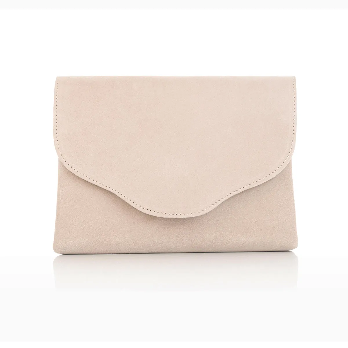 Ellie Clutch Bag - Sand Suede