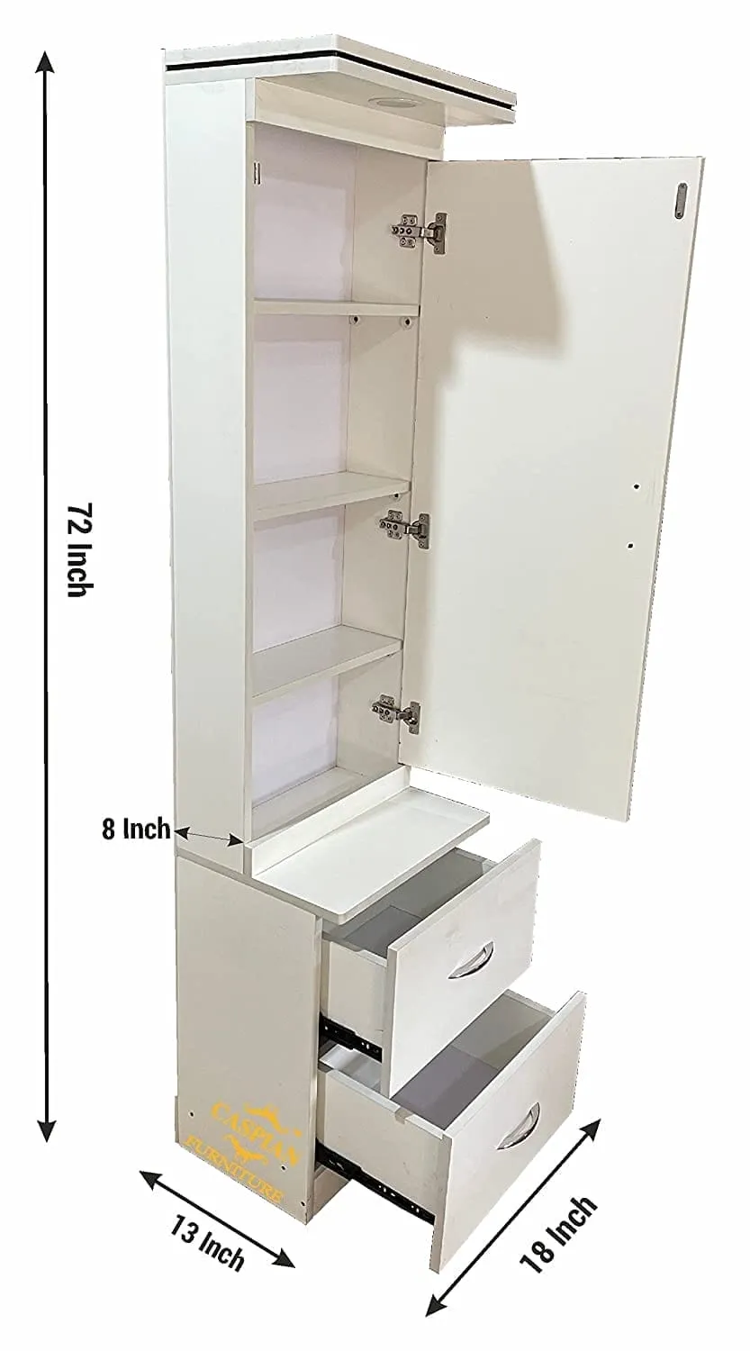 Engineered Wood Dressing Table with Mirror || 5 Shelves and 2 Drawer