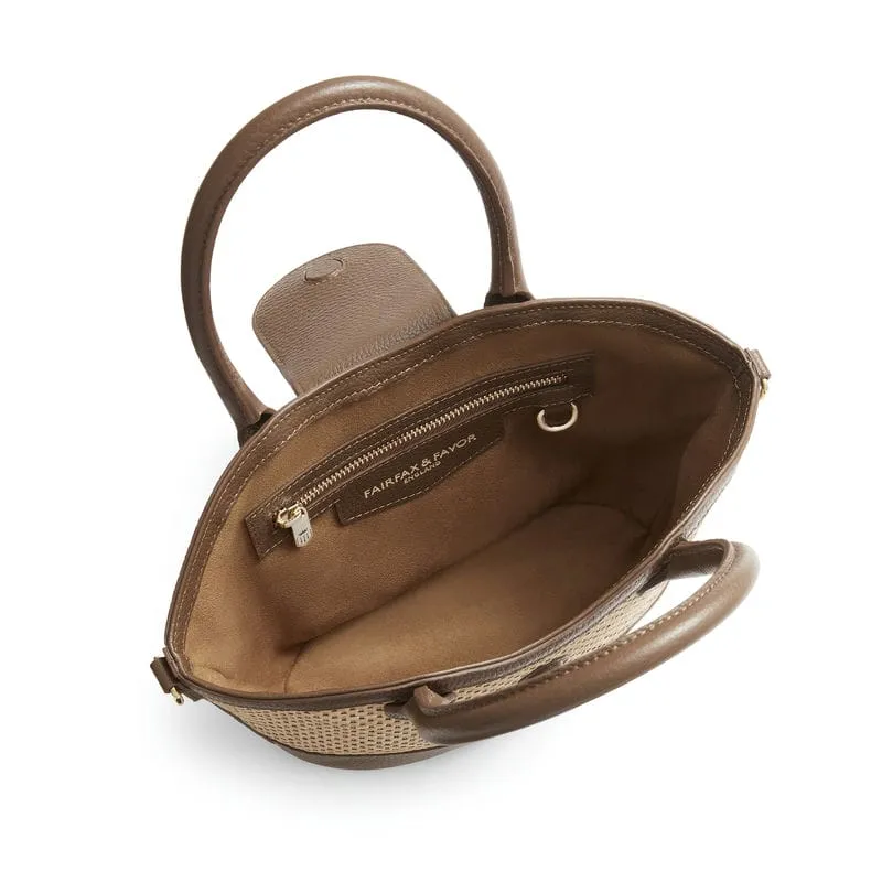 Fairfax & Favor Mini Windsor Basket Ladies Handbag - Tan Leather