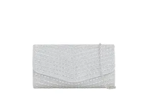 Farrah Silver Clutch