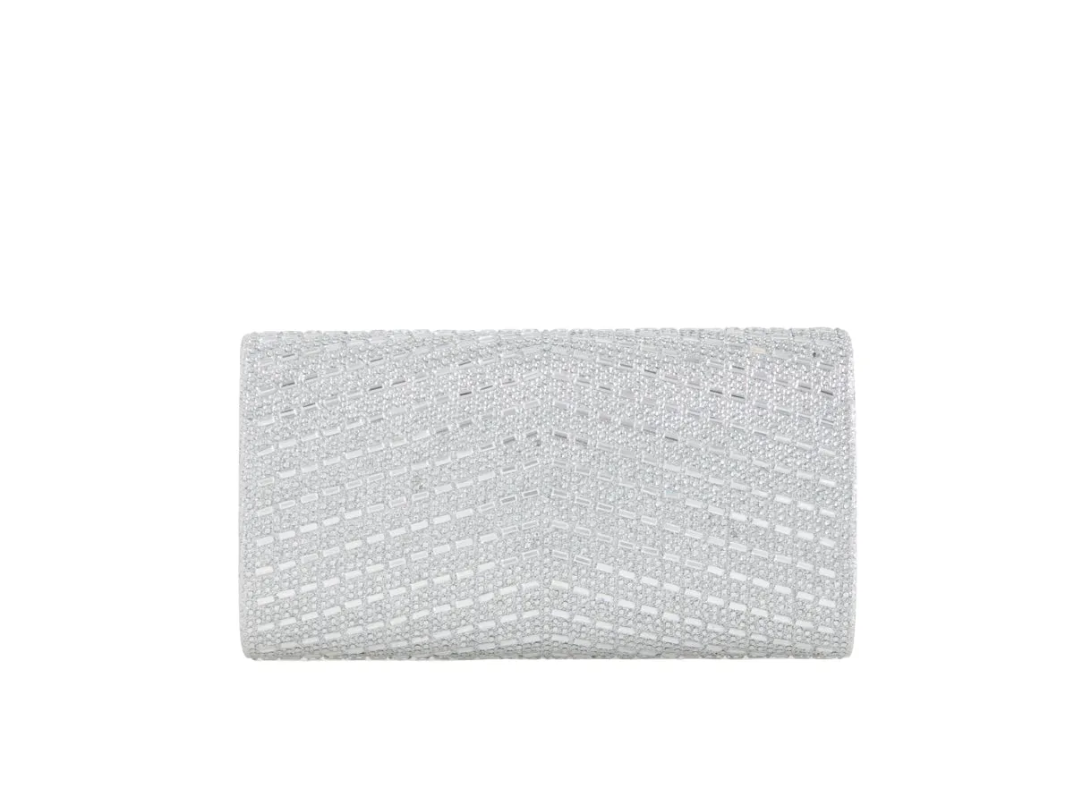 Farrah Silver Clutch